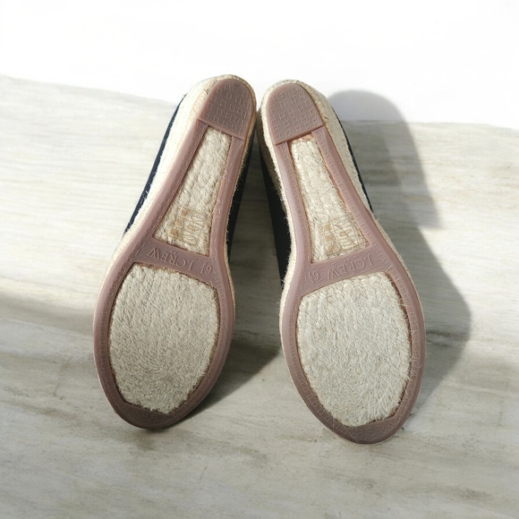 J. Crew Black and Cream Wedge Espadrilles Size 6.5 - Picture 6 of 6